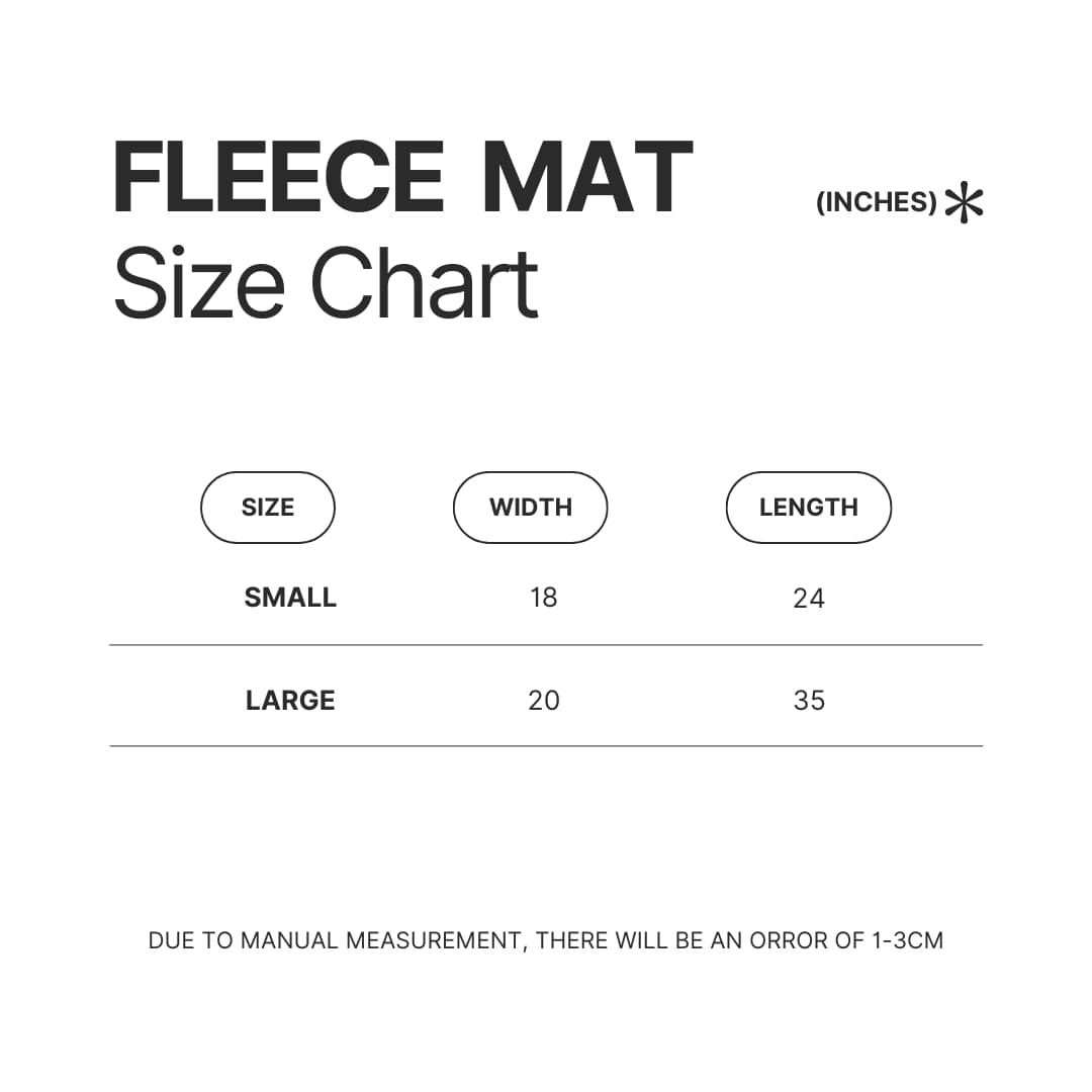 Fleece Mat Size Chart - Akame Ga Kill Merch