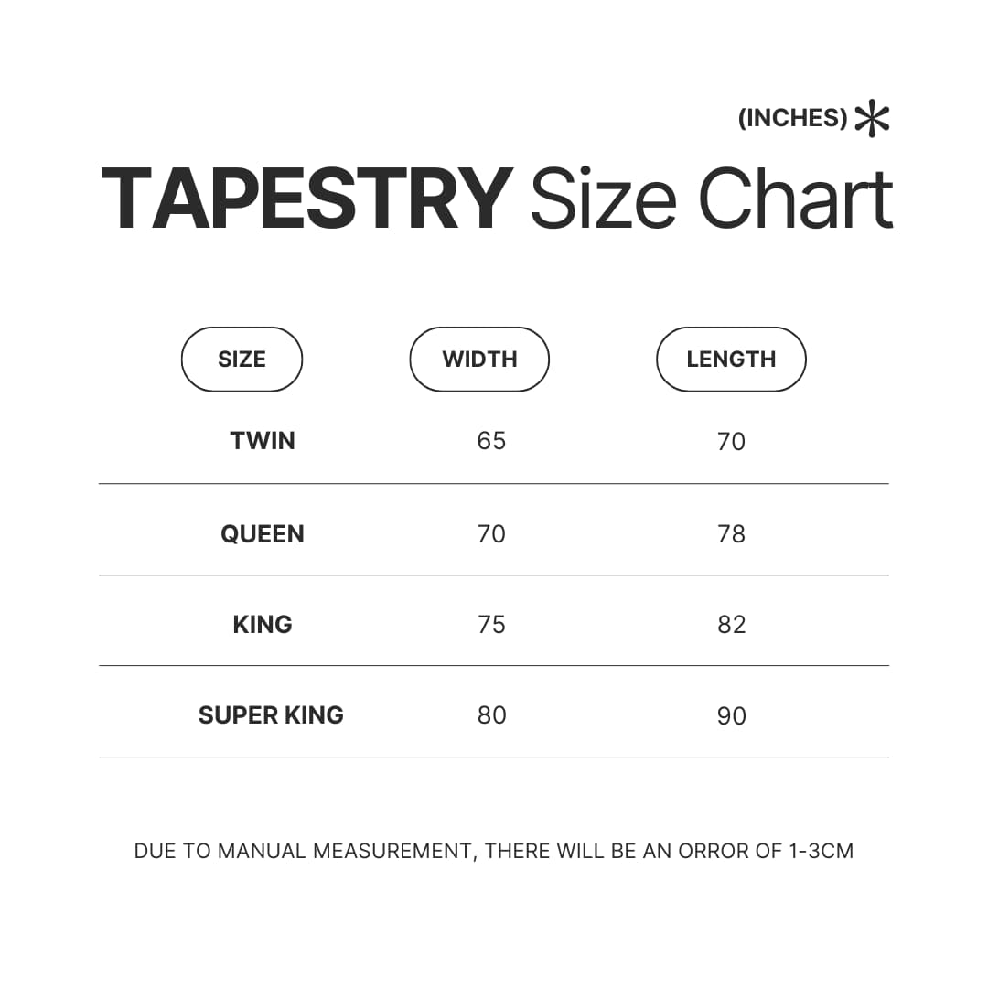 Tapestry Size Chart - Akame Ga Kill Merch